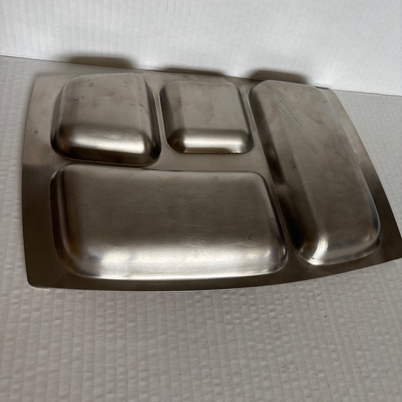 KIH Divided Serving Dinner Tray 18.8 Stainless Steel No S-804 Made in Hong Kong - Picture 9 of 15